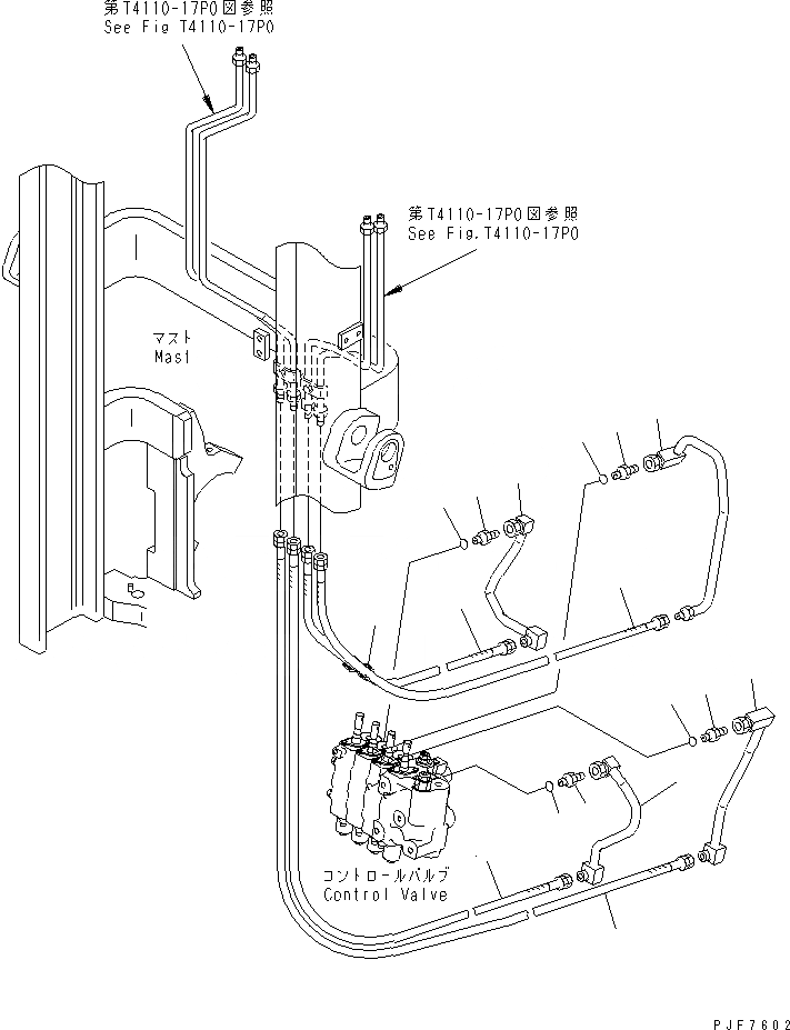 Схема запчастей Komatsu FB20 - ПРИБОРНАЯ ПАНЕЛЬ ТРУБЫ (ДЛЯ 4-Х СЕКЦИОНН. УПРАВЛЯЮЩ. КЛАПАН TFV МАЧТА) (ПРОПОРЦИОНАЛЬН. СОЛЕНОИДНЫЙ КЛАПАН) РАБОЧЕЕ ОБОРУДОВАНИЕ