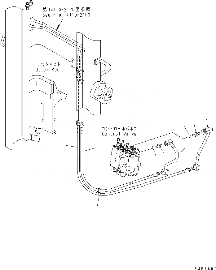 Схема запчастей Komatsu FB20 - ПРИБОРНАЯ ПАНЕЛЬ ТРУБЫ (ДЛЯ 3-Х СЕКЦИОНН. КОНТРОЛЬН. КЛАПАН TFV МАЧТА) (ПРОПОРЦИОНАЛЬН. СОЛЕНОИДНЫЙ КЛАПАН) (РУКАВНЫЙ БАРАБАН ТИП) РАБОЧЕЕ ОБОРУДОВАНИЕ