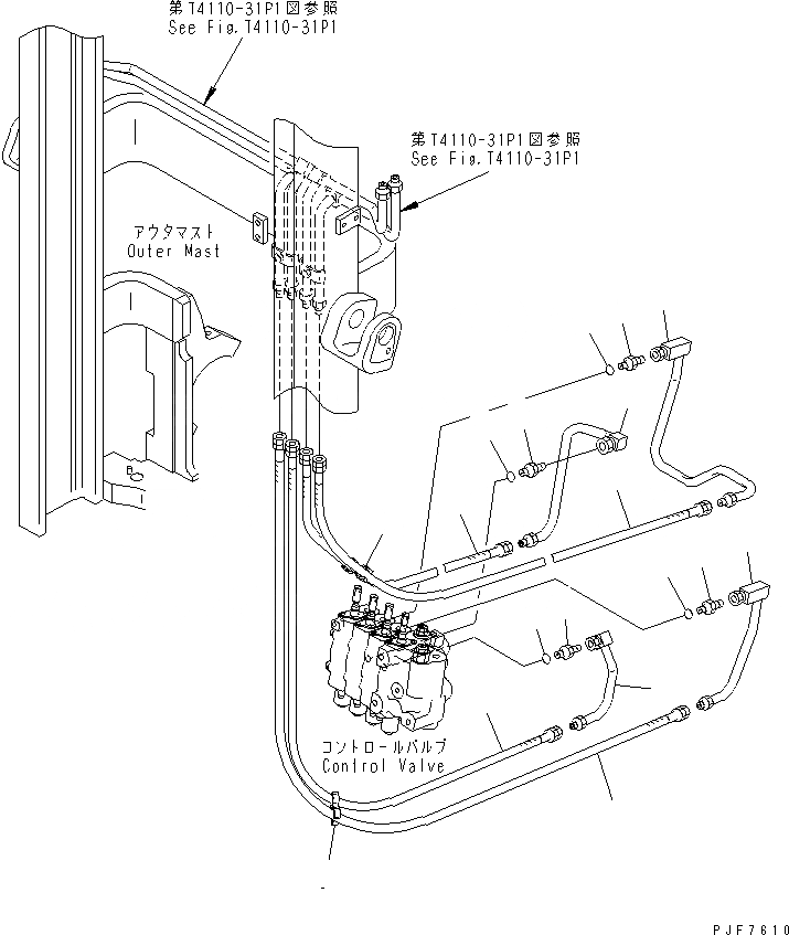 Схема запчастей Komatsu FB20 - ПРИБОРНАЯ ПАНЕЛЬ ТРУБЫ (ДЛЯ 4-Х СЕКЦИОНН. УПРАВЛЯЮЩ. КЛАПАН FFV МАЧТА) РАБОЧЕЕ ОБОРУДОВАНИЕ