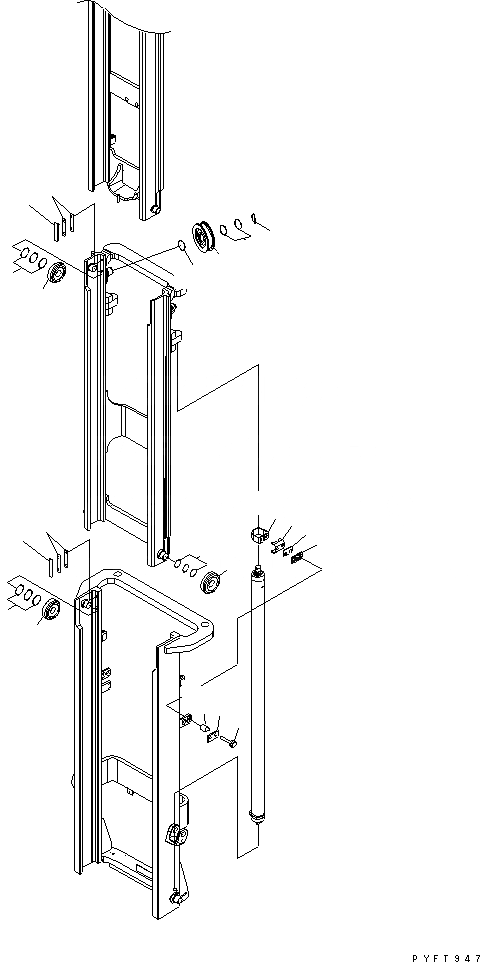Схема запчастей Komatsu FB20A-12 - TFV МАЧТА (/) (ATTACHING ЧАСТИ /) МАЧТА