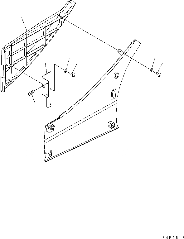 Схема запчастей Komatsu FB20AF-12-A - КРЫШКА АККУМУЛЯТОРА (ДЛЯ LIFT-UP ТИП АККУМУЛЯТОР) ЧАСТИ КОРПУСА И КАБИНА ОПЕРАТОРА