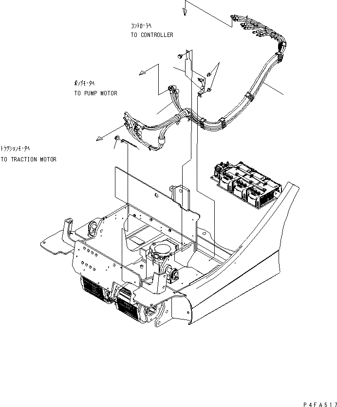 Схема запчастей Komatsu FB20AHB-12-A - ЭЛЕКТРИКА (МОТОР КАБЕЛЬ) (ДЛЯ LIFT-UP ТИП АККУМУЛЯТОР) ЭЛЕКТРИКА