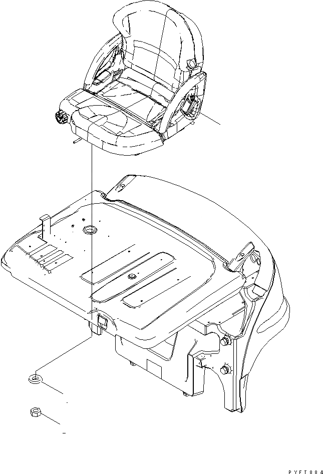 Схема запчастей Komatsu FB20AF-12 - СИДЕНЬЕ ОПЕРАТОРА ЧАСТИ КОРПУСА И КАБИНА ОПЕРАТОРА