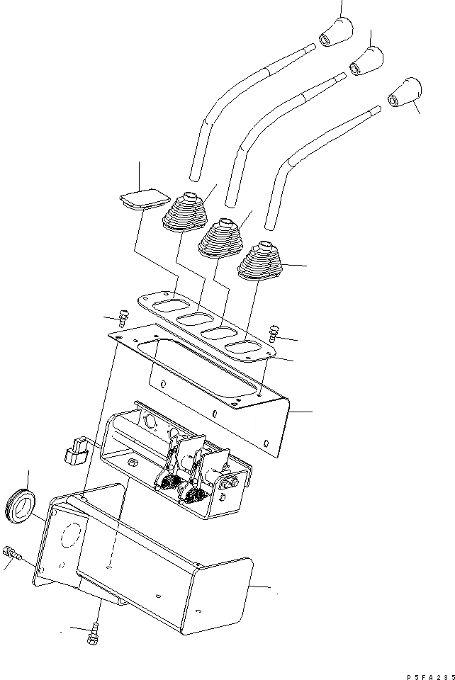 Схема запчастей Komatsu FB20AHB-12 - 3-Х СЕКЦИОНН. КОНТРОЛЬН. КЛАПАН РЫЧАГ (ДЛЯ CONВЕНТИЛЯТОРIONAL РЫЧАГ (LAYOUT)) ГИДРАВЛИКА