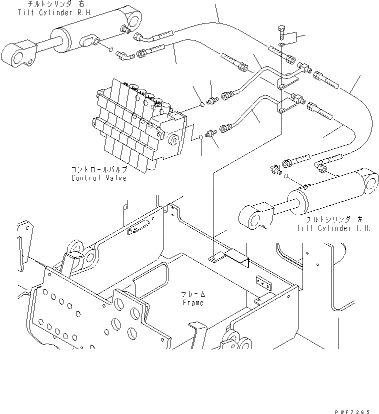 Схема запчастей Komatsu FB20HB - ГИДРОЛИНИЯ (УПРАВЛЯЮЩ. КЛАПАН - ЦИЛИНДР ПЕРЕКОСА) ГИДРАВЛИКА