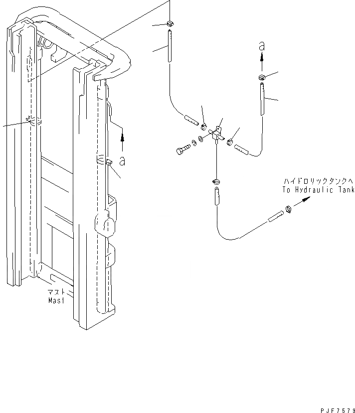 Схема запчастей Komatsu FB20HB - TFV МАЧТА ТРУБЫ (ВОЗВРАТ. ЛИНИЯ) (ДЛЯ .M - .M) МАЧТА