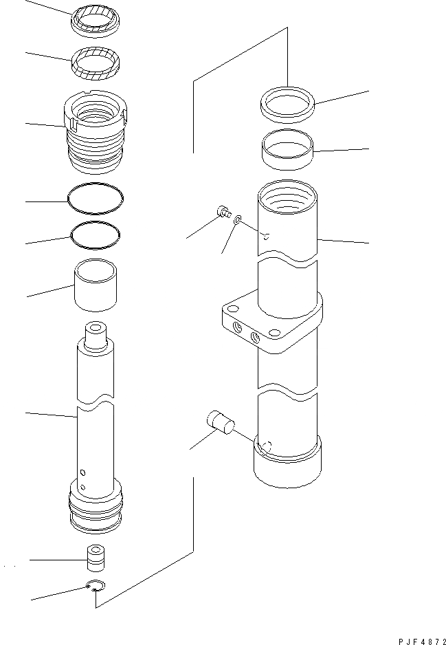 Схема запчастей Komatsu FB20M-12-A - TFV МАЧТА ГИДРОЦИЛИНДР ПОДЪЕМА ВНУТР. ЧАСТИ (ПЕРЕДН.) (.7-.M) МАЧТА