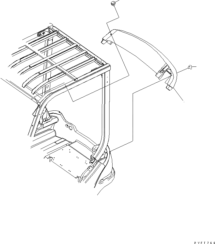 Схема запчастей Komatsu FB20MF-12 - КРЫШКА ПРОТИВОВЕСА РАМА КОМПОНЕНТЫ