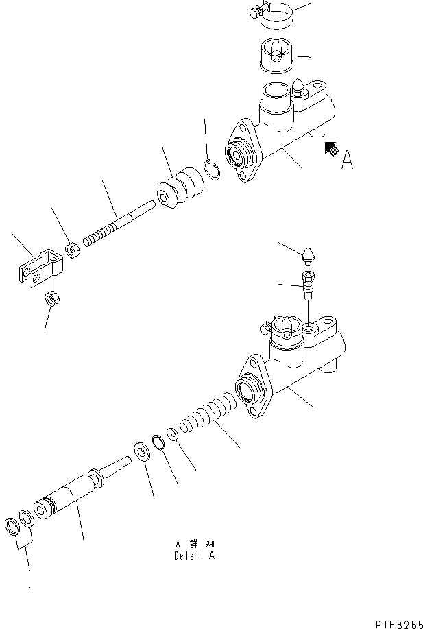 Схема запчастей Komatsu FB30-11-W - ТОРМОЗ. ГЛАВН. ЦИЛИНДР КОНТРОЛЬ ХОДА