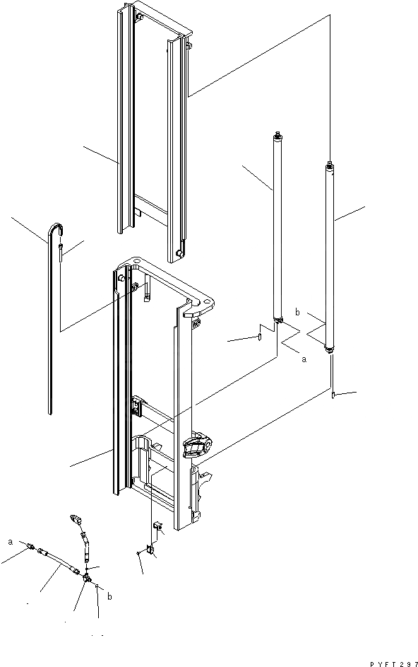 Схема запчастей Komatsu FD10-18-20 - FV МАЧТА (/) (МАЧТА И ГИДРОЦИЛИНДР ПОДЪЕМА) МАЧТА