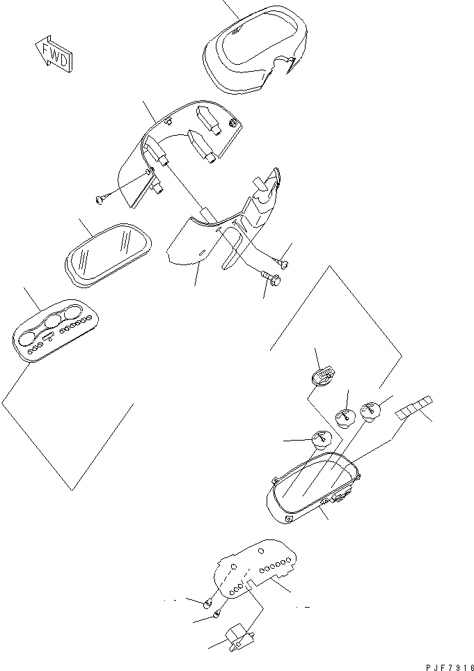 Схема запчастей Komatsu FD100-7 - ПАНЕЛЬ МОНИТОРА (ВОЗД. ТОРМОЗ.) ЧАСТИ КОРПУСА И КАБИНА ОПЕРАТОРА