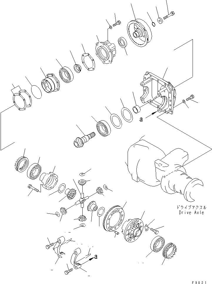 Схема запчастей Komatsu FD100-8 - ПРИВОД МОСТ (/) (ДИФФЕРЕНЦ. ПРИВОД) (ГИДРАВЛ POWER ТОРМОЗ.) СИЛОВАЯ ПЕРЕДАЧА И ПЕРЕДНИЙ МОСТ