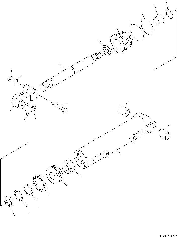 Схема запчастей Komatsu FD100-8 - БОКОВ. СДВИГER (С ГИДРАВЛ ВИЛЫ ПОЗИЦИОНЕР) (SHIFT ЦИЛИНДР ВНУТР. ЧАСТИ) РАБОЧЕЕ ОБОРУДОВАНИЕ