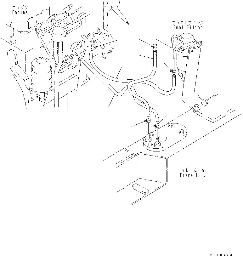 Схема запчастей Komatsu FD10 - ТОПЛИВН. ШЛАНГИ КАТАЛОГИ ЗЧ