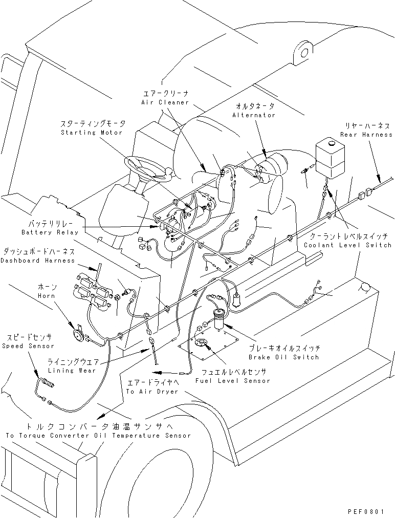 Схема запчастей Komatsu FD115-6-DM - ЭЛЕКТРИКА (Э/ПРОВОДКА ДВИГАТЕЛЯ) ЭЛЕКТРИКА