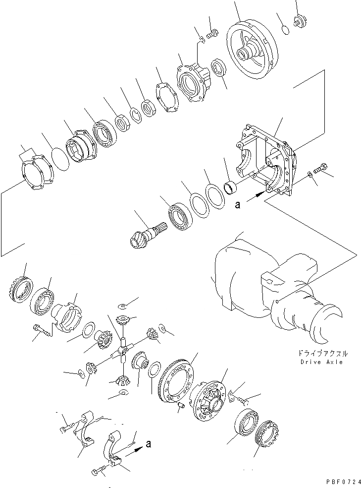 Схема запчастей Komatsu FD115-6 - ПРИВОД МОСТ (/) (ДИФФЕРЕНЦ. ПРИВОД) СИЛОВАЯ ПЕРЕДАЧА И ПЕРЕДНИЙ МОСТ