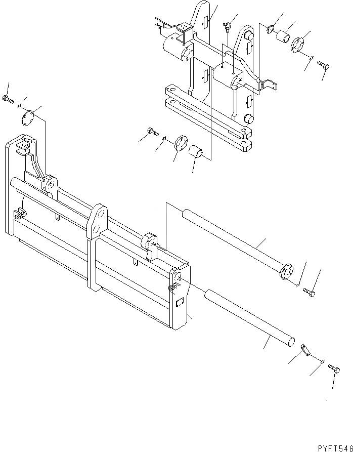 Схема запчастей Komatsu FD115-7 - БОКОВ. СДВИГER (С ГИДРАВЛ ВИЛЫ ПОЗИЦИОНЕР) (РАМА) РАБОЧЕЕ ОБОРУДОВАНИЕ