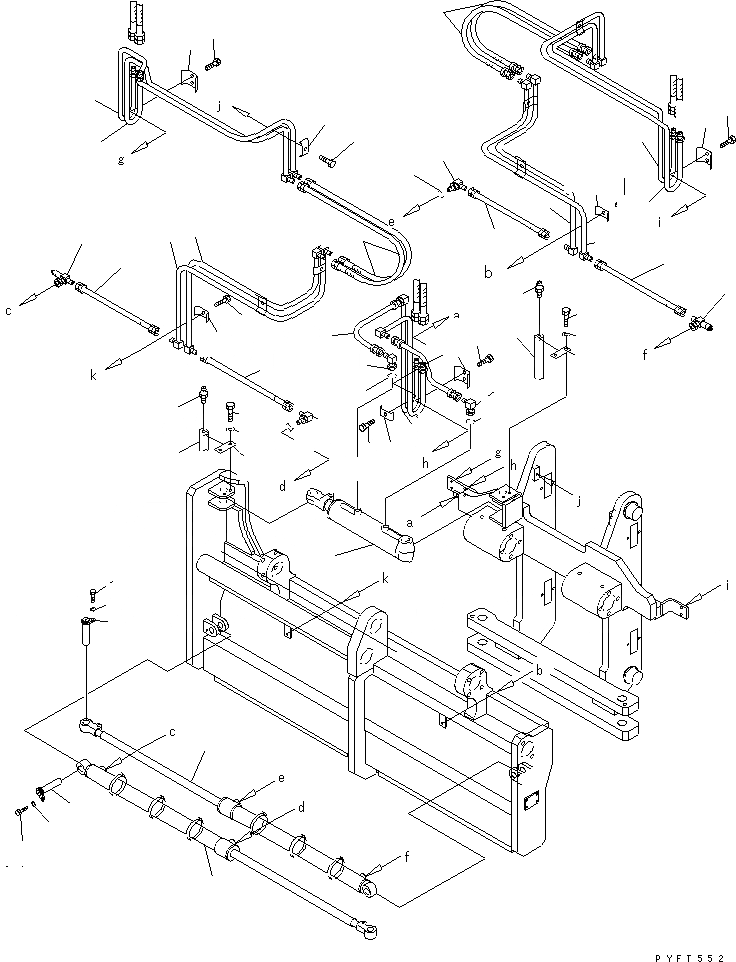 Схема запчастей Komatsu FD115-7 - БОКОВ. СДВИГER (С ГИДРАВЛ ВИЛЫ ПОЗИЦИОНЕР) (ТРУБЫ) РАБОЧЕЕ ОБОРУДОВАНИЕ