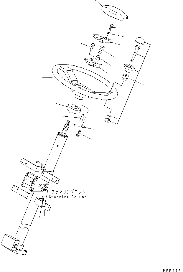 Схема запчастей Komatsu FD135-6-DM - РУЛЕВОЕ КОЛЕСО (ВНУТР. ЧАСТИ) КОНТРОЛЬ ХОДА