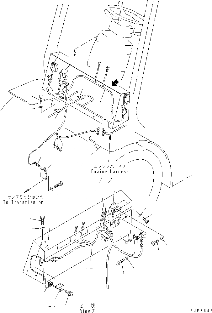 Схема запчастей Komatsu FD135-7 - УПРАВЛ-Е ТРАНСМИССИЕЙ ЧАСТИ(№-7) СИЛОВАЯ ПЕРЕДАЧА И ПЕРЕДНИЙ МОСТ