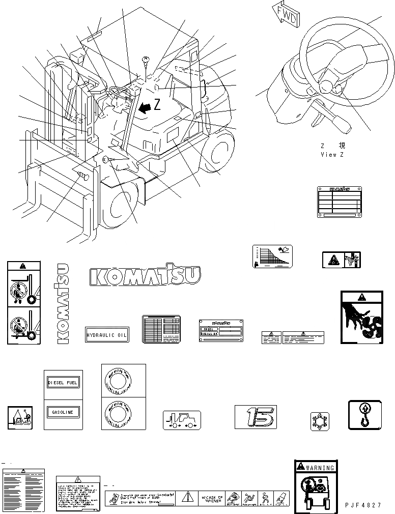 Схема запчастей Komatsu FD15-17-EC - МАРКИРОВКА МАРКИРОВКА