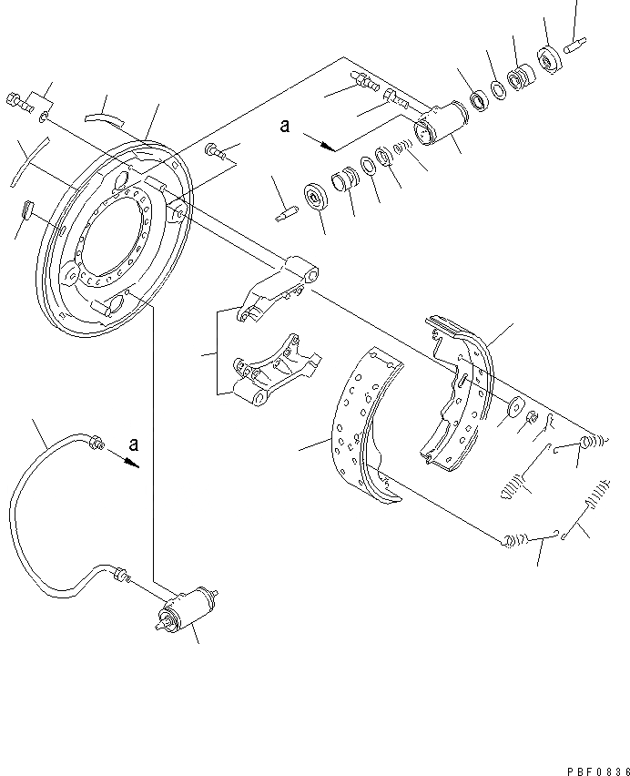 Схема запчастей Komatsu FD150E-8 - КОЛЕСН. ТОРМОЗ (ВНУТР. ЧАСТИ) (ГИДРАВЛ POWER ТОРМОЗ.) ТОРМОЗ. СИСТЕМА