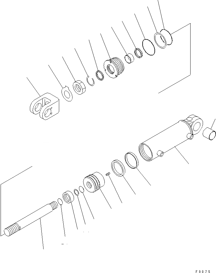 Схема запчастей Komatsu FD150E-8 - ЦИЛИНДР ПЕРЕКОСА (Я/Я) (ВНУТР. ЧАСТИ) ГИДРАВЛИКА