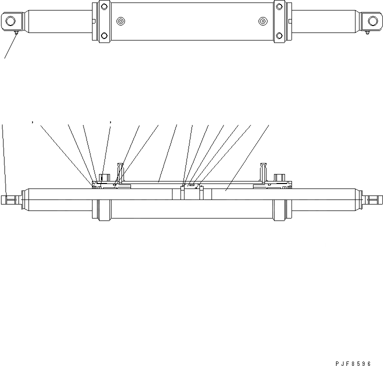 Схема запчастей Komatsu FD160E-7 - POWER ЦИЛИНДР РУЛЕВ. УПР-Я (ВНУТР. ЧАСТИ) СИСТЕМАУПРАВЛЕНИЯ ПОВОРОТОМ И ЗАДН. МОСТ