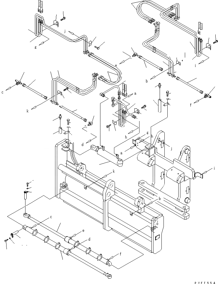 Схема запчастей Komatsu FD160E-7 - БОКОВ. СДВИГER (С ГИДРАВЛ ВИЛЫ ПОЗИЦИОНЕР) (ТРУБЫ) РАБОЧЕЕ ОБОРУДОВАНИЕ