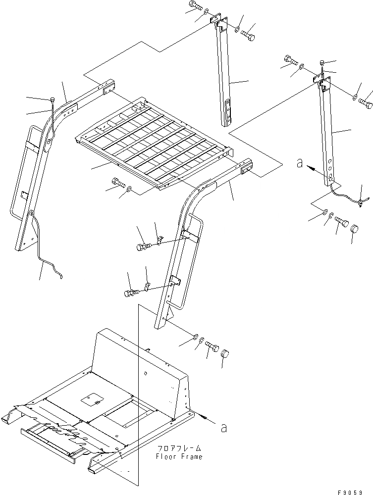 Схема запчастей Komatsu FD160E-8 - ВЕРХН. ЗАЩИТА ЧАСТИ КОРПУСА И КАБИНА ОПЕРАТОРА