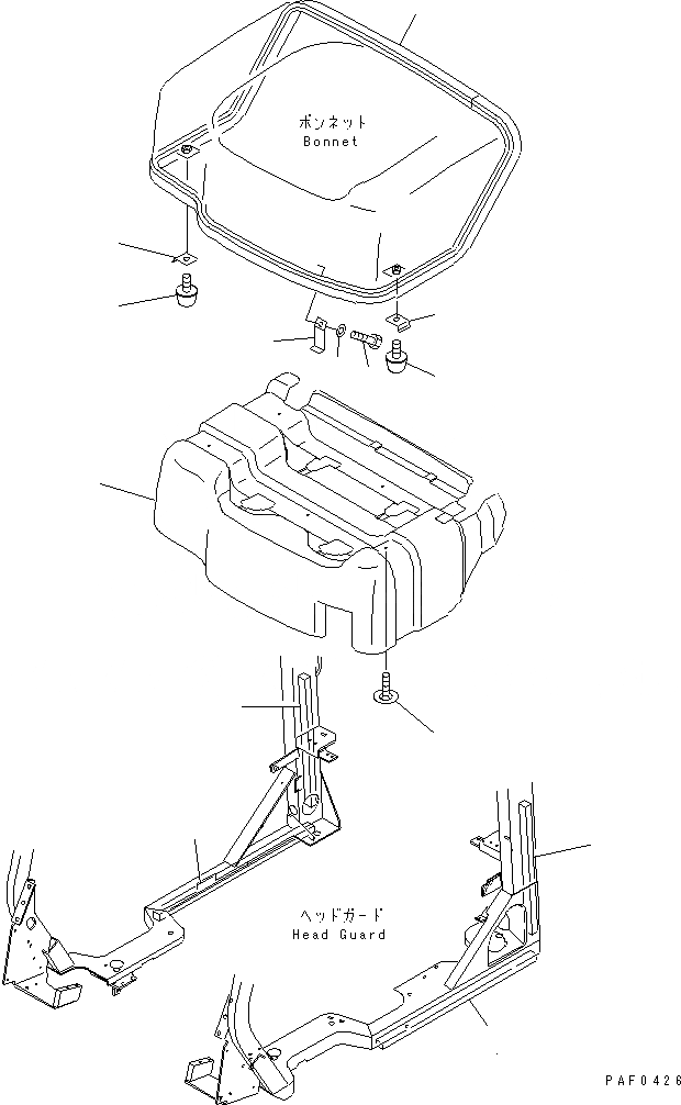 Схема запчастей Komatsu FD18-17-EC - INSULATOR (КРЫШКА) ЧАСТИ КОРПУСА И КАБИНА ОПЕРАТОРА
