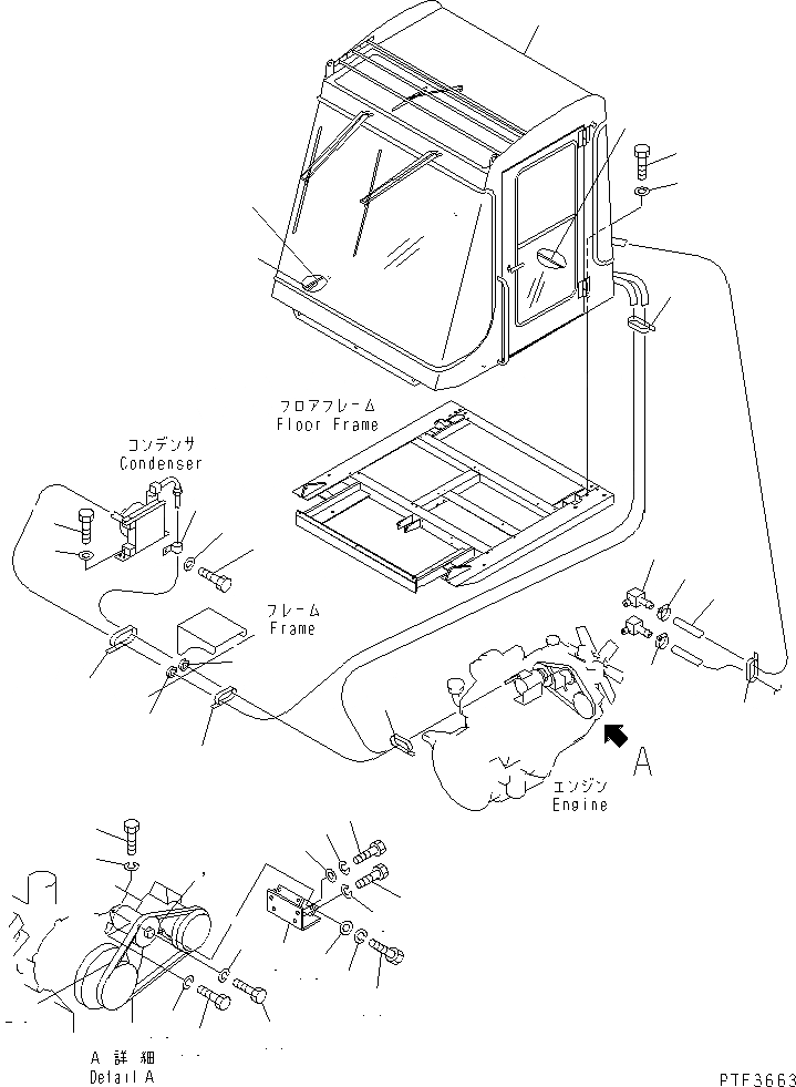 Схема запчастей Komatsu FD180-6 - СТАЛЬНАЯ КАБИНА (DELUXE ТИП)(№-) ЧАСТИ КОРПУСА И КАБИНА ОПЕРАТОРА