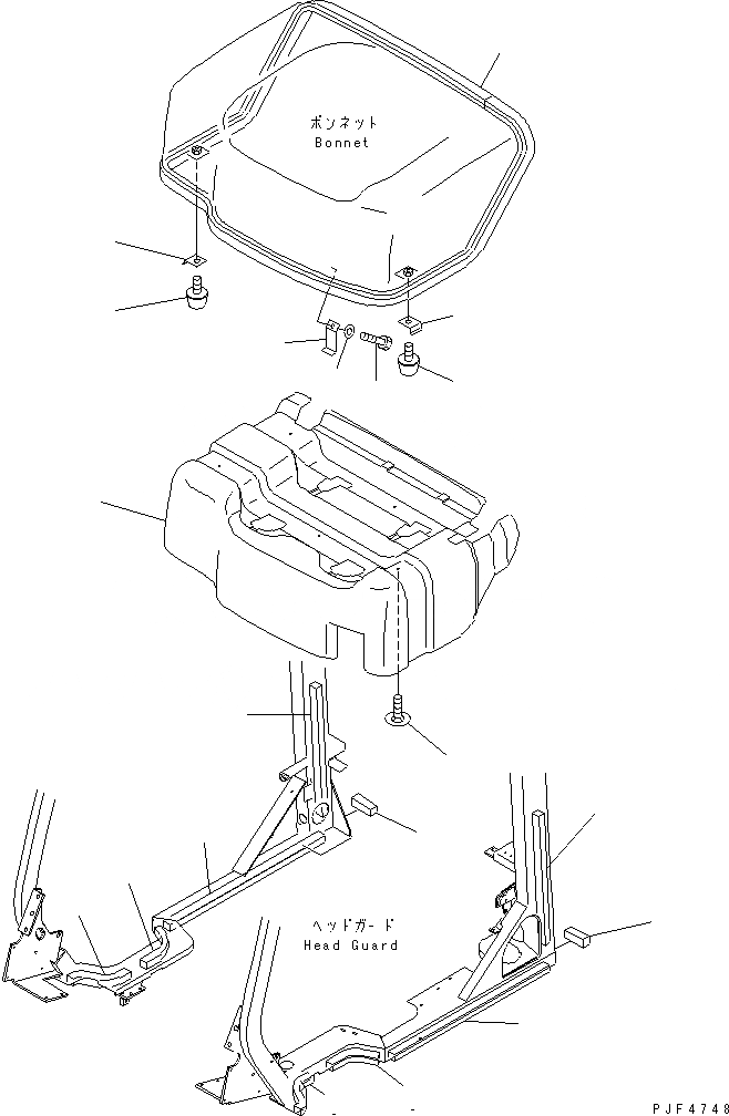 Схема запчастей Komatsu FD20-25-14-EC - INSULATOR (КРЫШКА И СТУПЕНИ) ЧАСТИ КОРПУСА И КАБИНА ОПЕРАТОРА