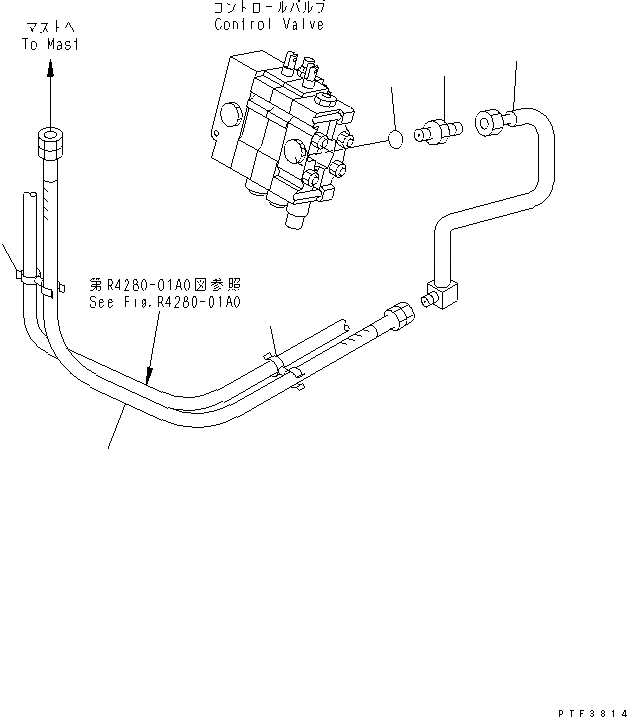Схема запчастей Komatsu FD200-6 - ГИДРОЛИНИЯ (УПРАВЛЯЮЩ. КЛАПАН - ГИДРОЦИЛИНДР ПОДЪЕМА) ГИДРАВЛИКА