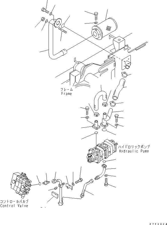 Схема запчастей Komatsu FD200-6 - ГИДРОЛИНИЯ (ГИДР. БАК. TO ГИДР. НАСОС.) ГИДРАВЛИКА
