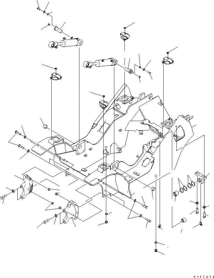 Схема запчастей Komatsu FD20 - РАМА(№7-) РАМА КОМПОНЕНТЫ