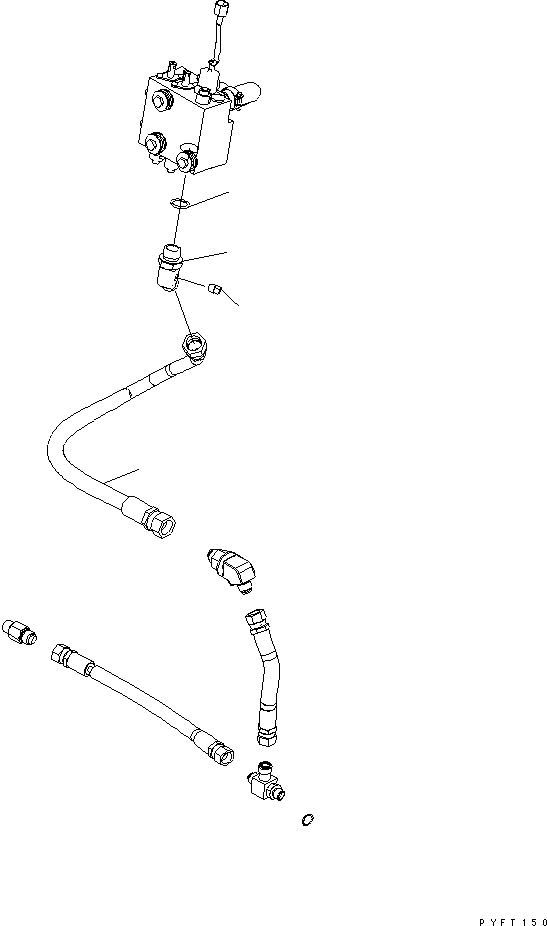 Схема запчастей Komatsu FD20 - ГИДРОЛИНИЯ (ЛИНИЯ ГИДРОЦИЛИНДРА ПОДЪЕМА) (ДЛЯ FV И FFV МАЧТА) ГИДРАВЛИКА
