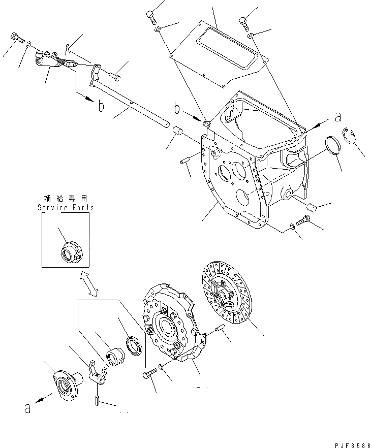 Схема запчастей Komatsu FD20 - СУХ. МУФТА СИЛОВАЯ ПЕРЕДАЧА И ПЕРЕДНИЙ МОСТ