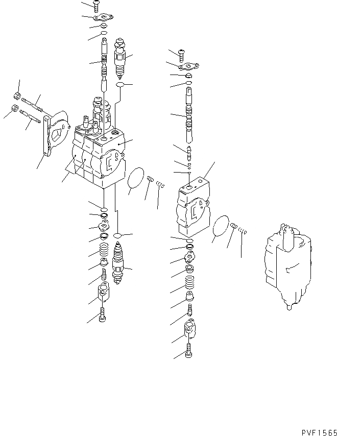 Схема запчастей Komatsu FD20 - 5-СЕКЦИОНН. УПРАВЛЯЮЩ. КЛАПАН (С PORT РАЗГРУЗ. КЛАПАН) (ВНУТР. ЧАСТИ)   (/) ГИДРАВЛИКА