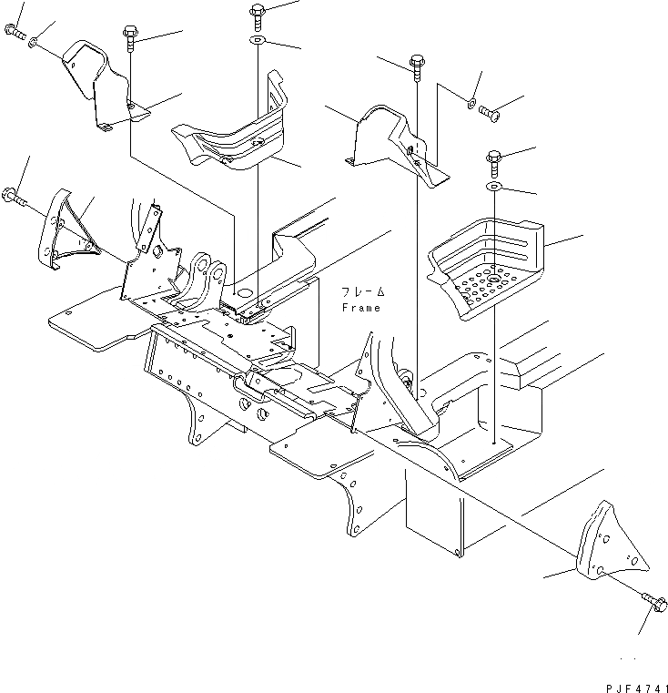 Схема запчастей Komatsu FD20H-25H-14 - СТУПЕНИ И ЦИЛИНДР ПЕРЕКОСА COVER ЧАСТИ КОРПУСА И КАБИНА ОПЕРАТОРА