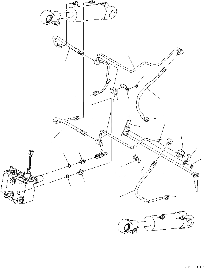 Схема запчастей Komatsu FD20H - ГИДРОЛИНИЯ (ЦИЛИНДР ПЕРЕКОСА ЛИНИЯ) ГИДРАВЛИКА