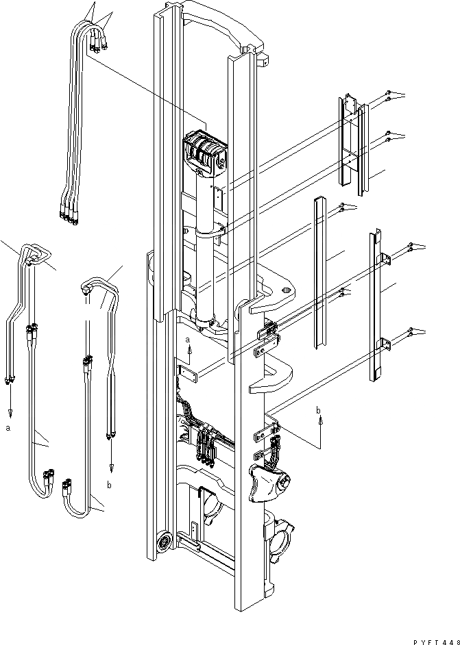 Схема запчастей Komatsu FD20H - СЕКЦ. УПРАВЛЯЮЩ. КЛАПАН FFV МАЧТА ТРУБЫ (.-.M) (/) РАБОЧЕЕ ОБОРУДОВАНИЕ