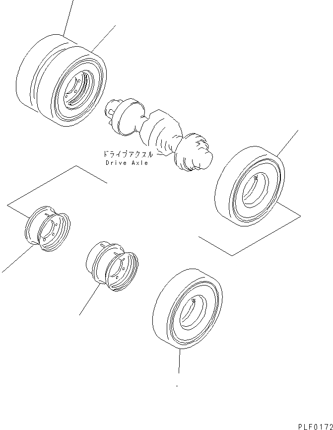 Схема запчастей Komatsu FD20H - ПЕРЕДН. КОЛЕСА (.--8PR) (ДВОЙН. ШИНЫ) (J-LUG) ПЕРЕДН. И ЗАДН. КОЛЕСА