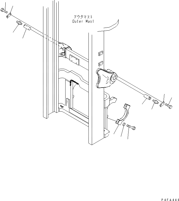 Схема запчастей Komatsu FD20H - FFV МАЧТА (/) (ЭЛЕМЕНТЫ КРЕПЛЕНИЯ) МАЧТА
