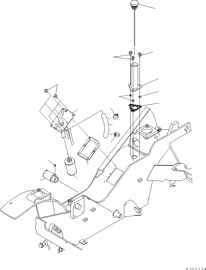 Схема запчастей Komatsu FD20N - БАК КРЫШКА(ДЛЯ FV МАЧТА .-.7M И TFV/FFV МАЧТА) ГИДРАВЛИКА