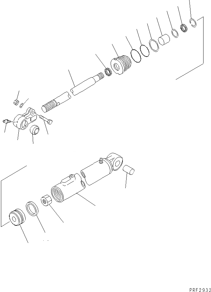 Схема запчастей Komatsu FD28 - ЦИЛИНДР ПЕРЕКОСА (НАКЛОН. ANGLE Я/Я)(№-) ГИДРАВЛИКА