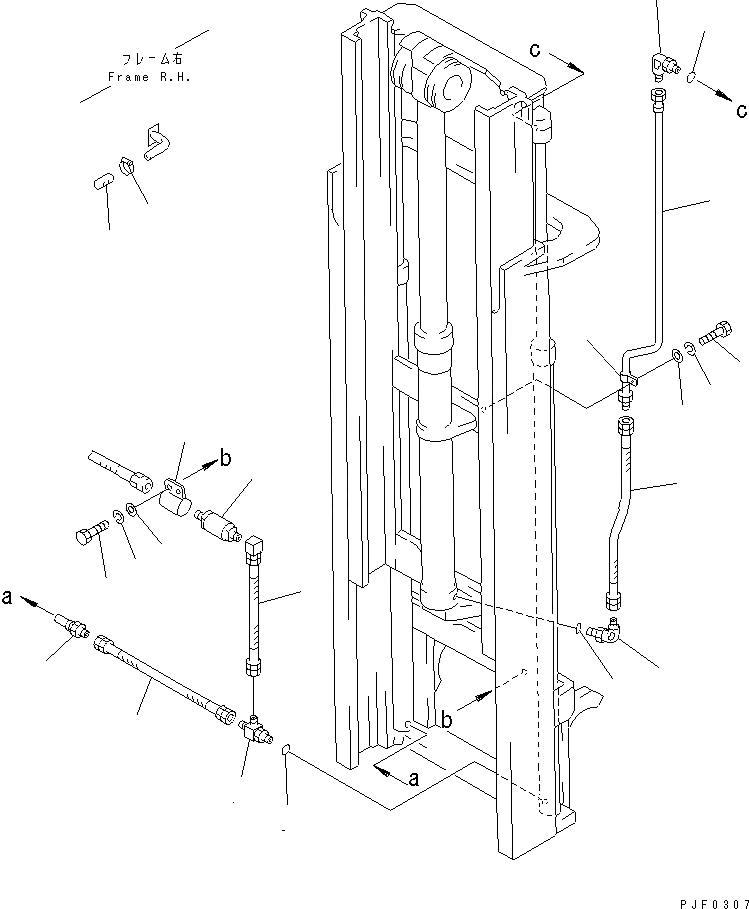 Схема запчастей Komatsu FD30-14 - МАЧТА ТРУБЫ (VF .8T-.T) МАЧТА И СТРЕЛА