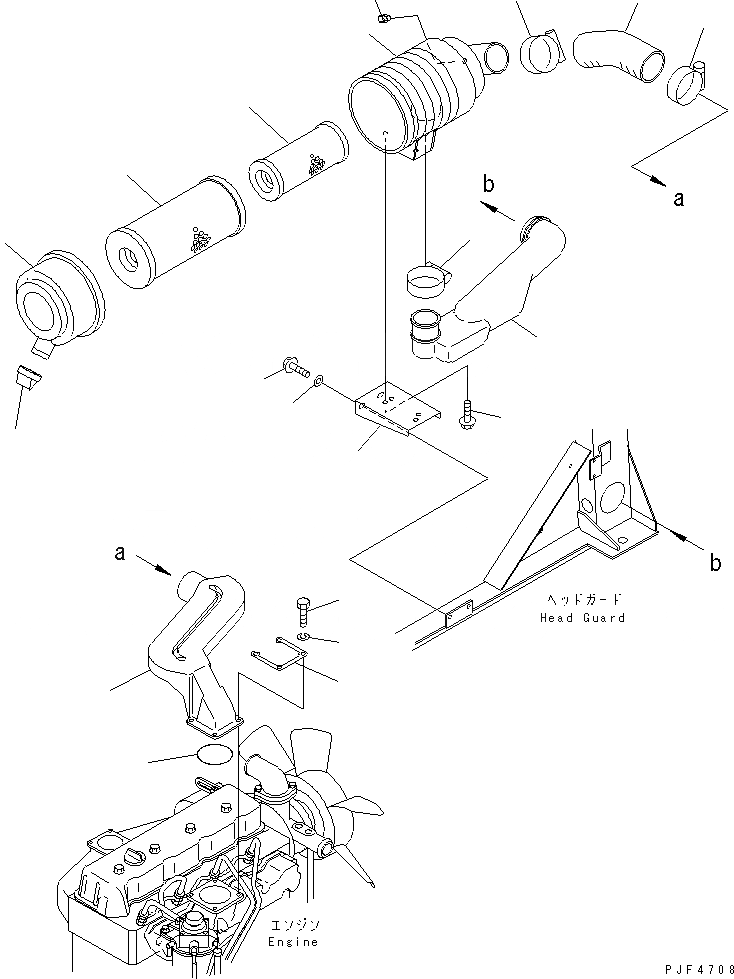 Схема запчастей Komatsu FD30-14-EC - ВПУСК ВОЗДУХА СОЕДИН-Е КОМПОНЕНТЫ ДВИГАТЕЛЯ