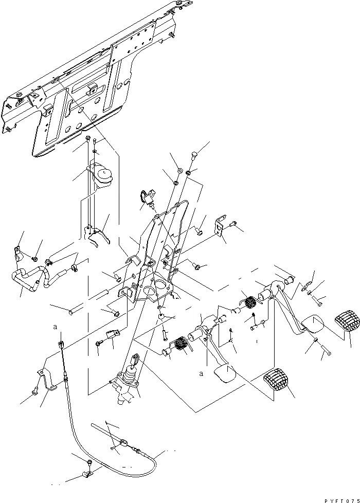 Схема запчастей Komatsu FD30-16 - ТОРМОЗ. И ПЕДАЛЬ ТОЛЧКОВОГО РЕГУЛИР-Я (ГИДРОТРАНСФОРМАТОР СПЕЦ-Я.)(№7-77) КОНТРОЛЬ ХОДА