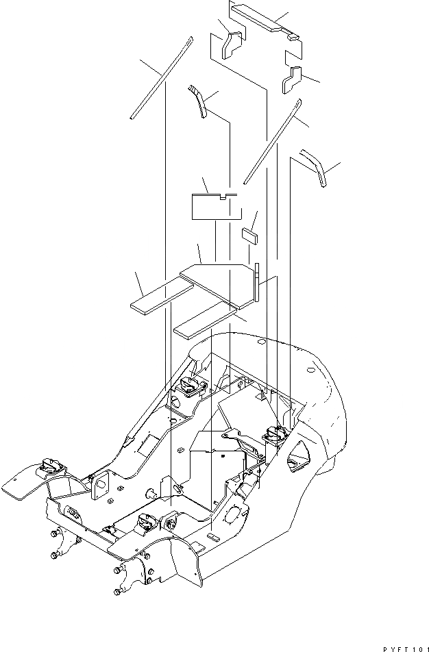 Схема запчастей Komatsu FD30-16 - INSULATOR (НИЖН. КРЫШКА)(№7-799) ЧАСТИ КОРПУСА И КАБИНА ОПЕРАТОРА
